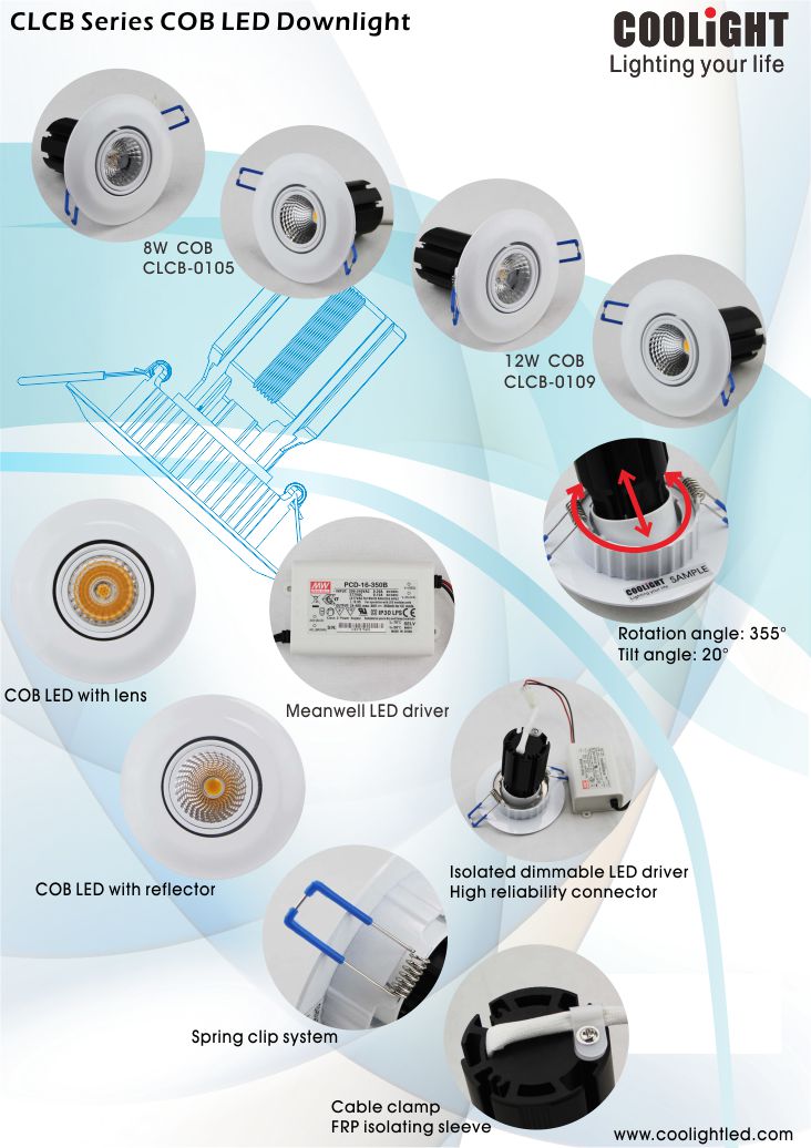 12W(Reflector) CLCB series COB LED downlight-1